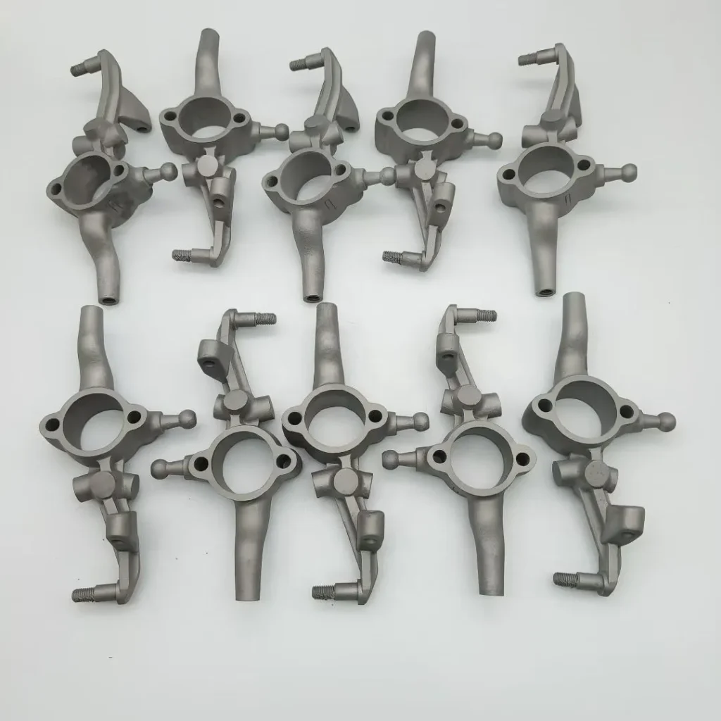 asbuilt metal lattice bracket from SLM showing rough metallic surface