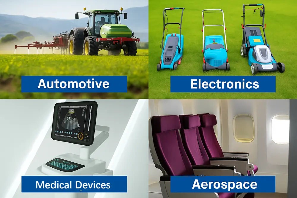 Die casting applications—automotive, electronics, power tools, medical, aerospace