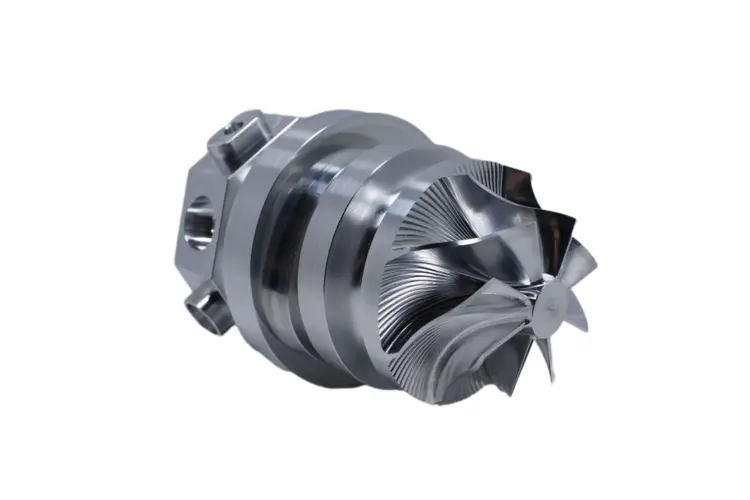 Close-up of precision CNC machined parts