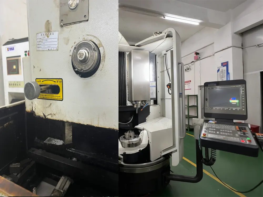 Comparison illustration showing differences between EDM machining and CNC machining