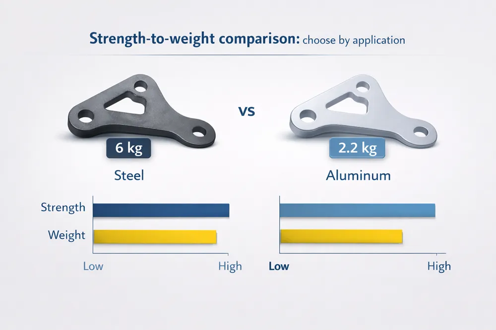 strength to weight comparison steel vs aluminum