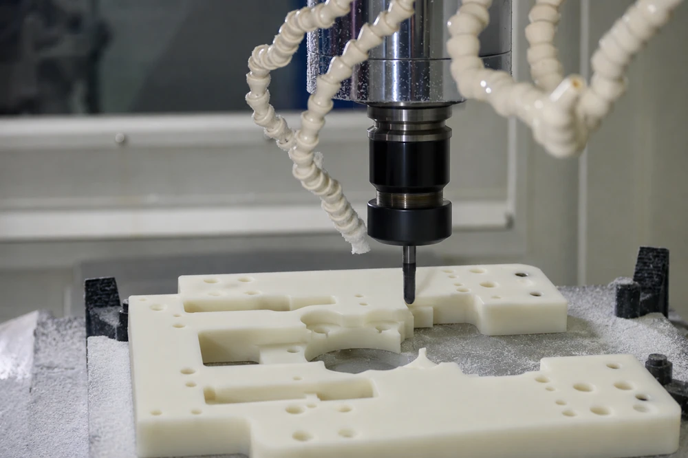 milling tool in action for acetal
