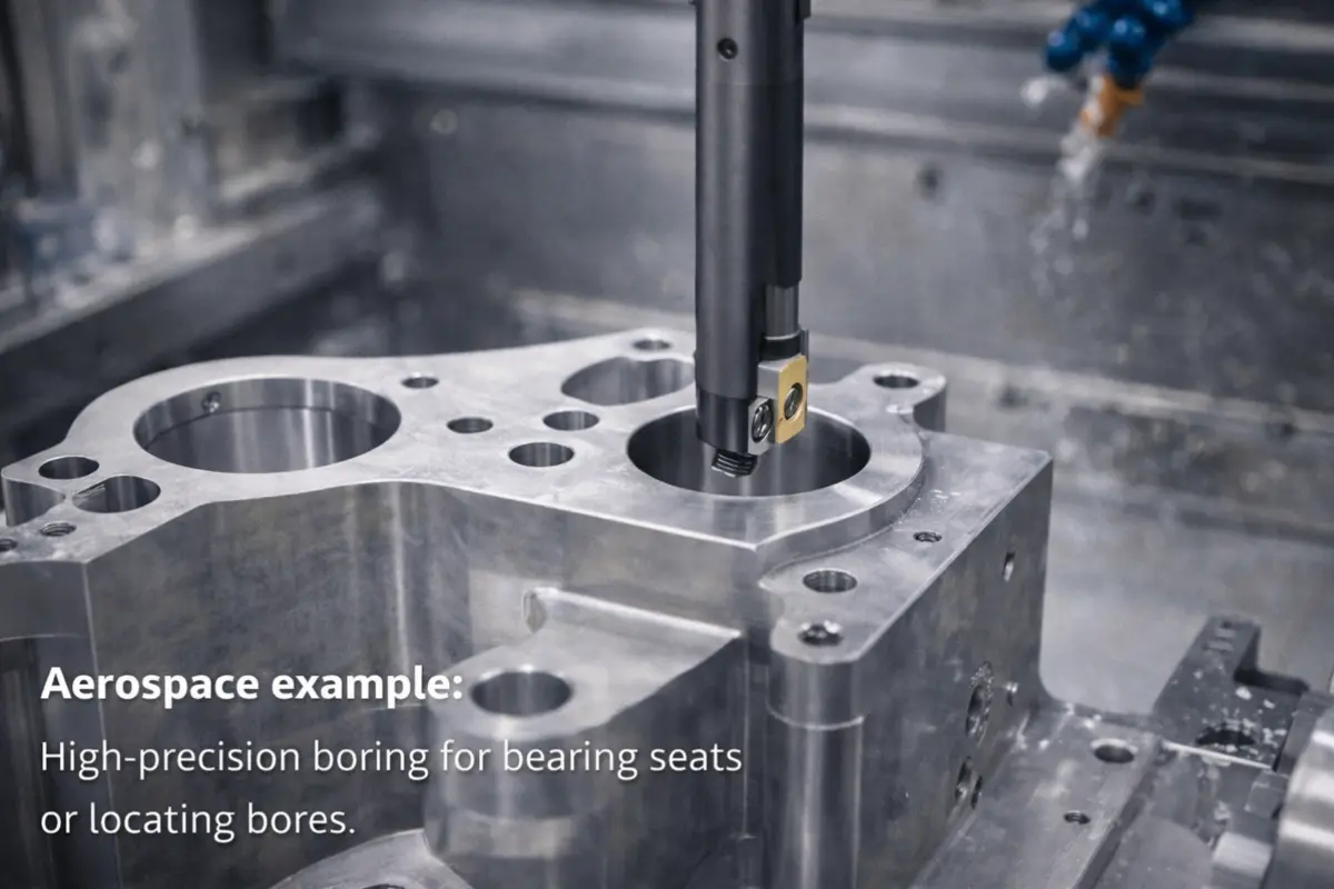 high‑precision boring for bearing seats or locating bores