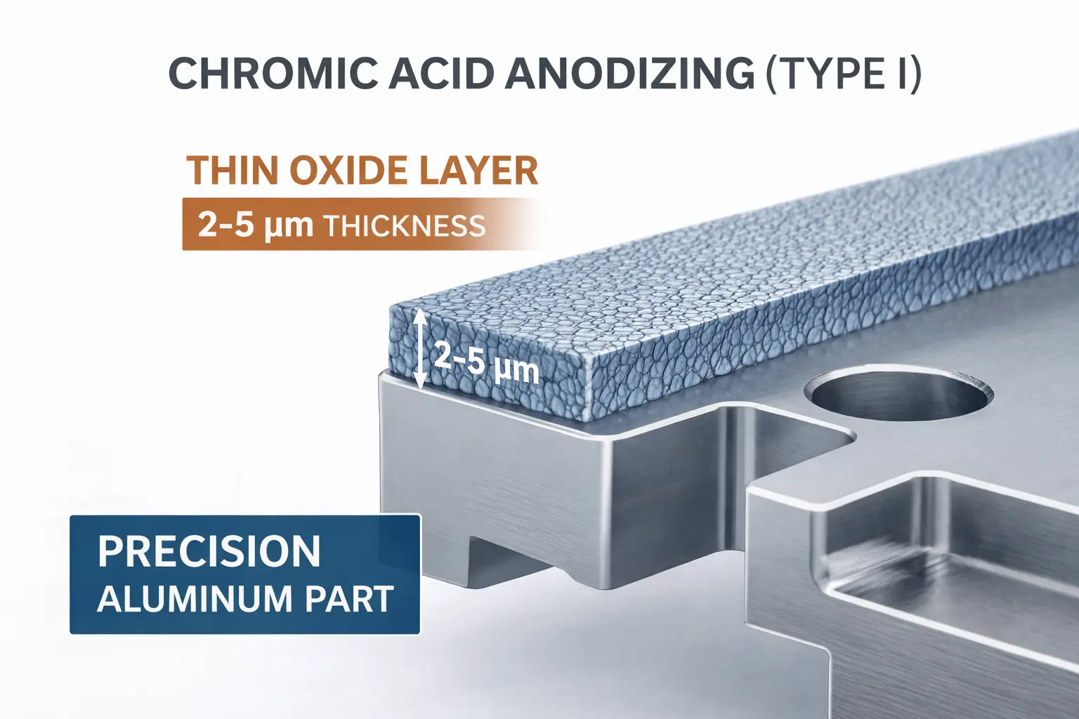 Type I chromic acid anodizing thin oxide layer