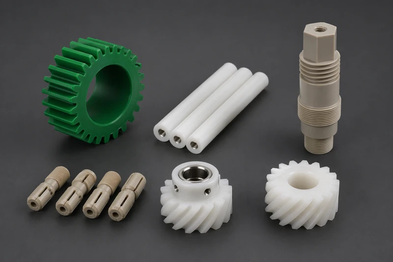 Biocompatible ISO 13485 medical implants and parts machined from medical-grade PEEK and POM Delrin