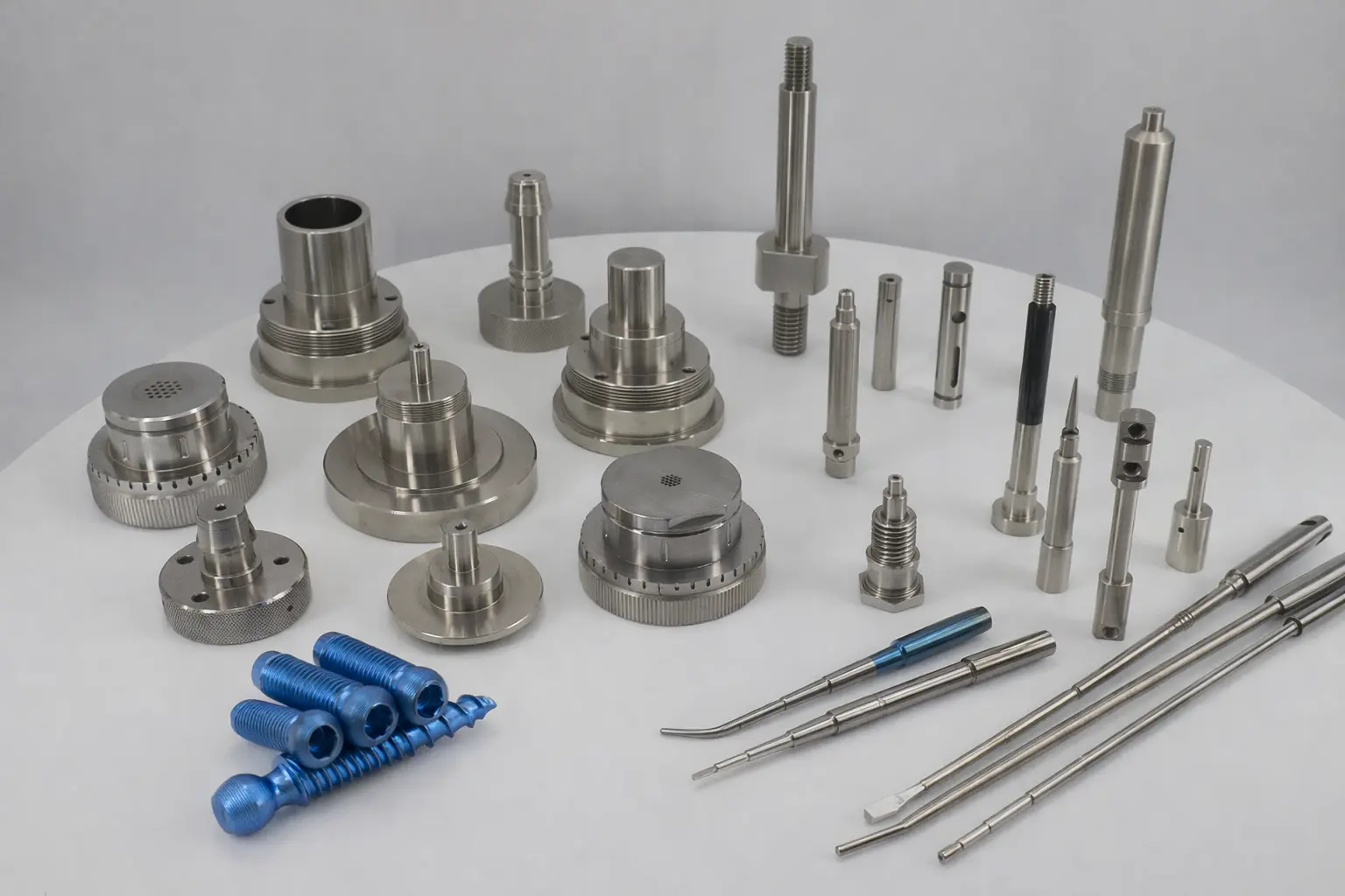 Miniature medical bone screws and aerospace connectors manufactured using Swiss CNC machining