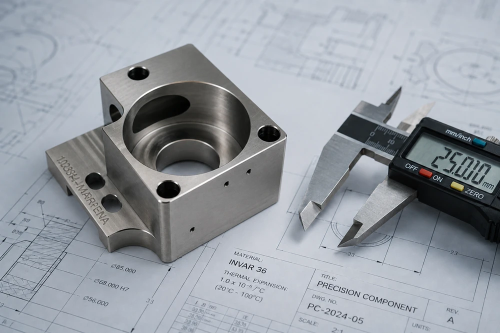 precision CNC machined Invar 36 components