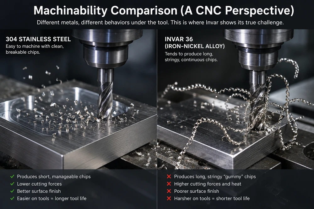 CNC milling stainless steel and invar parts