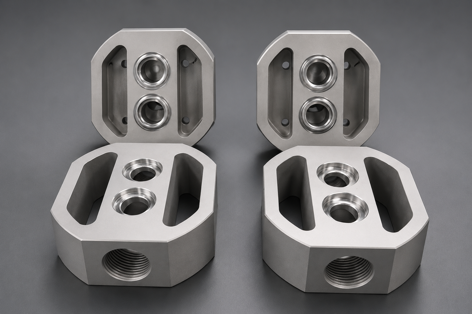 Internal ACME threads machined into a CNC milled aluminum housing