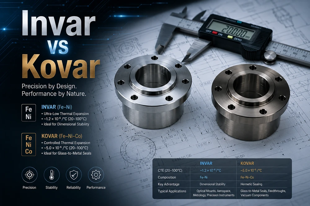  Invar vs Kovar precision CNC machined alloy parts for aerospace and electronics