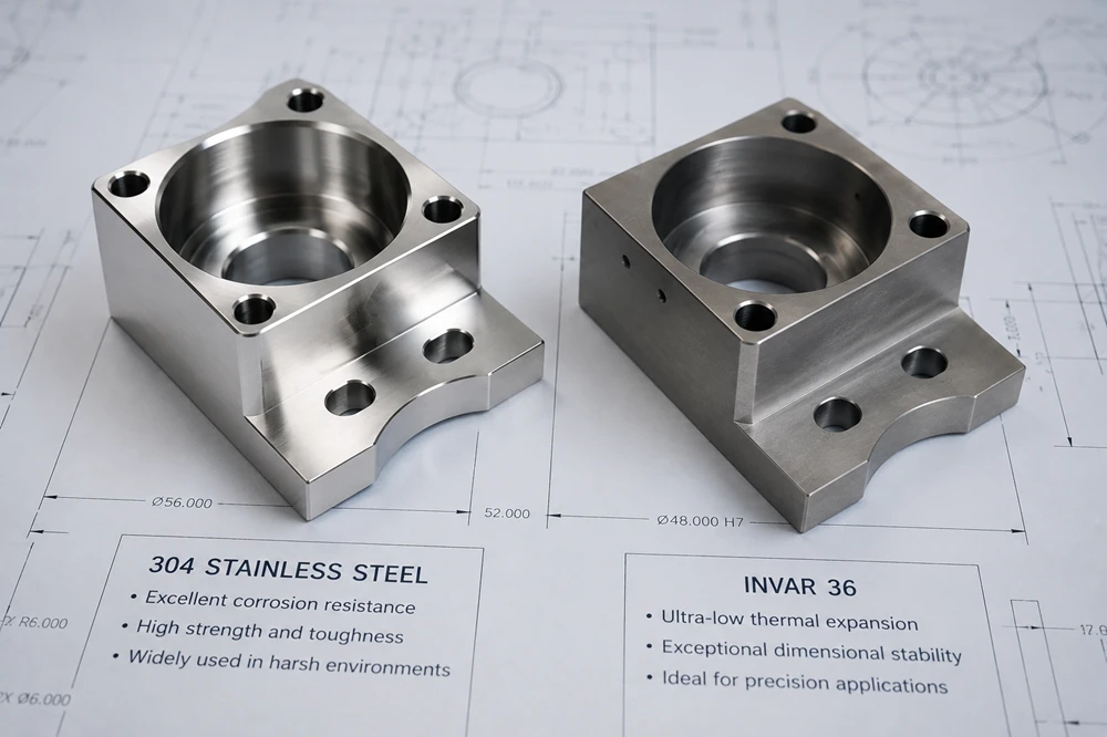 Comparison of Invar rust oxidation and stainless steel corrosion resistance