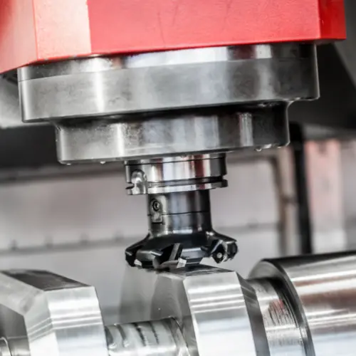 carbide thread milling process on CNC machined metal part