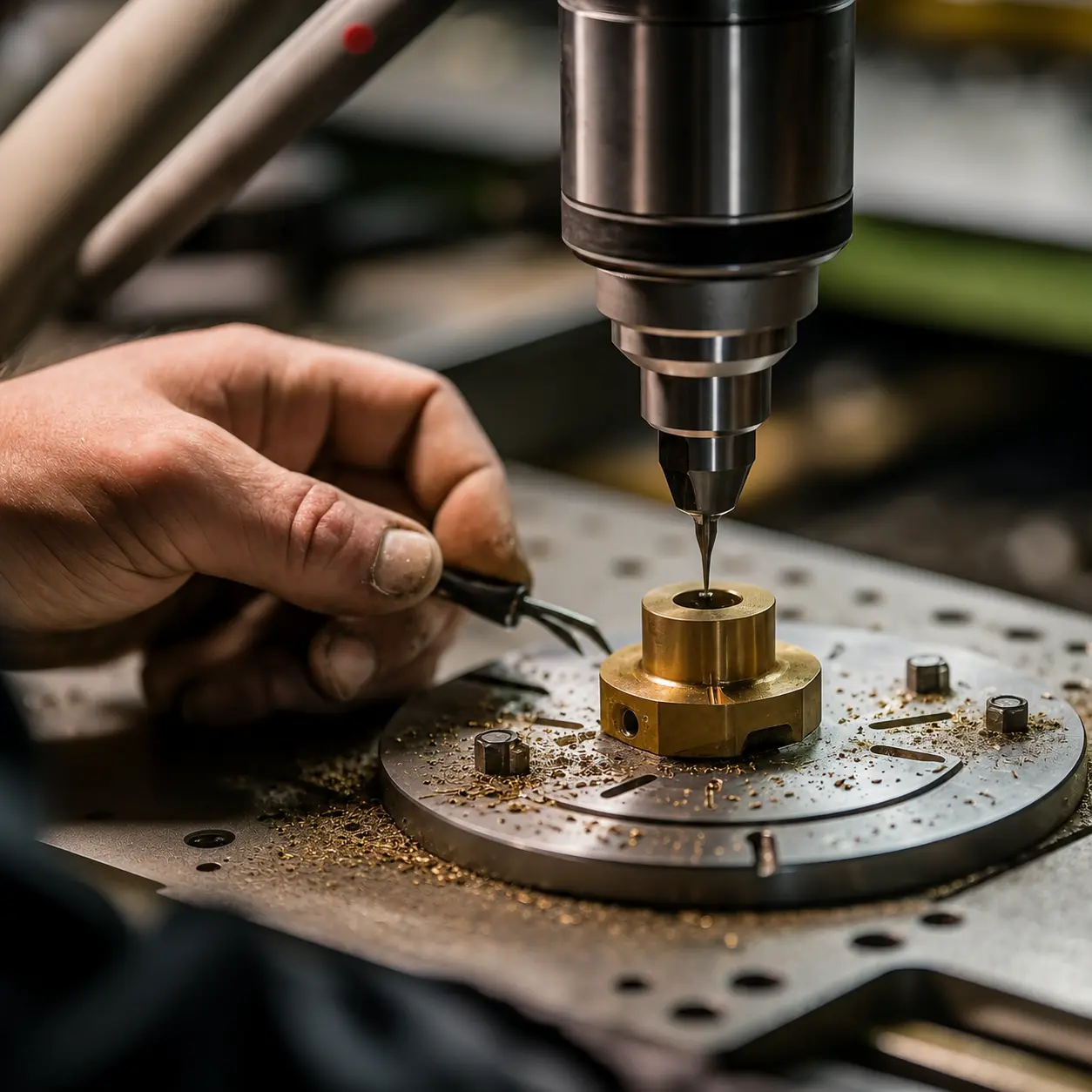 precision CNC machining process for custom brass components