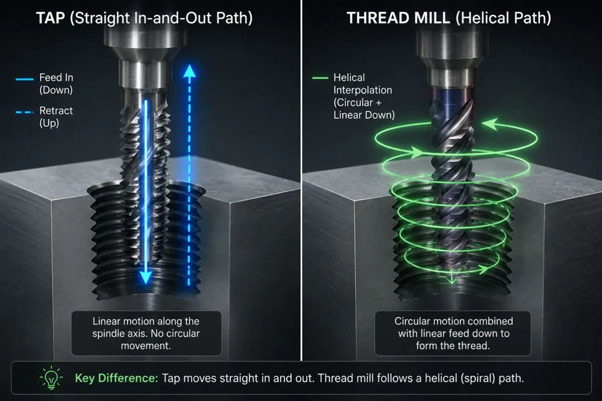 thread milling vs tapping process comparison