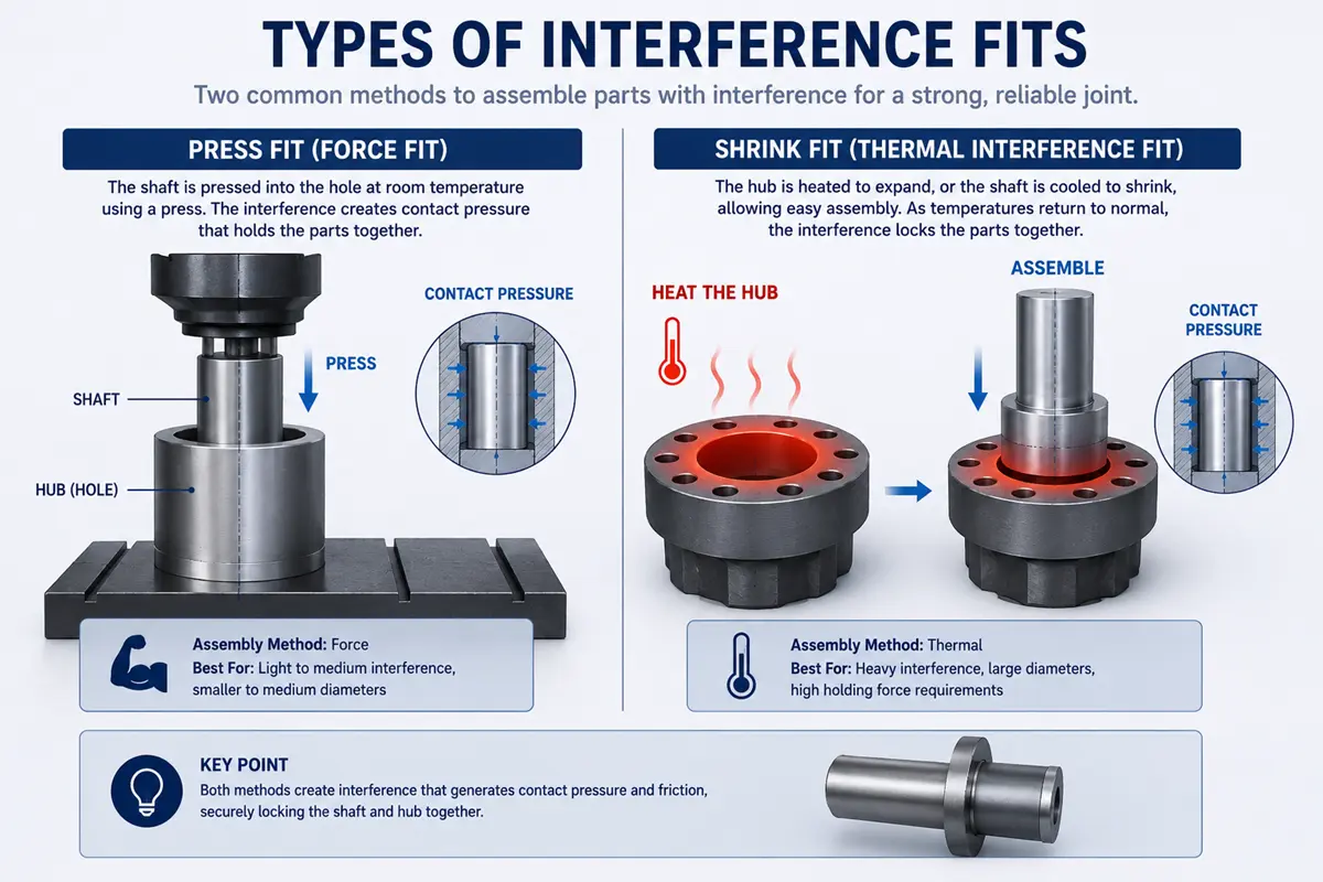 Press fit and shrink fit assembly comparison