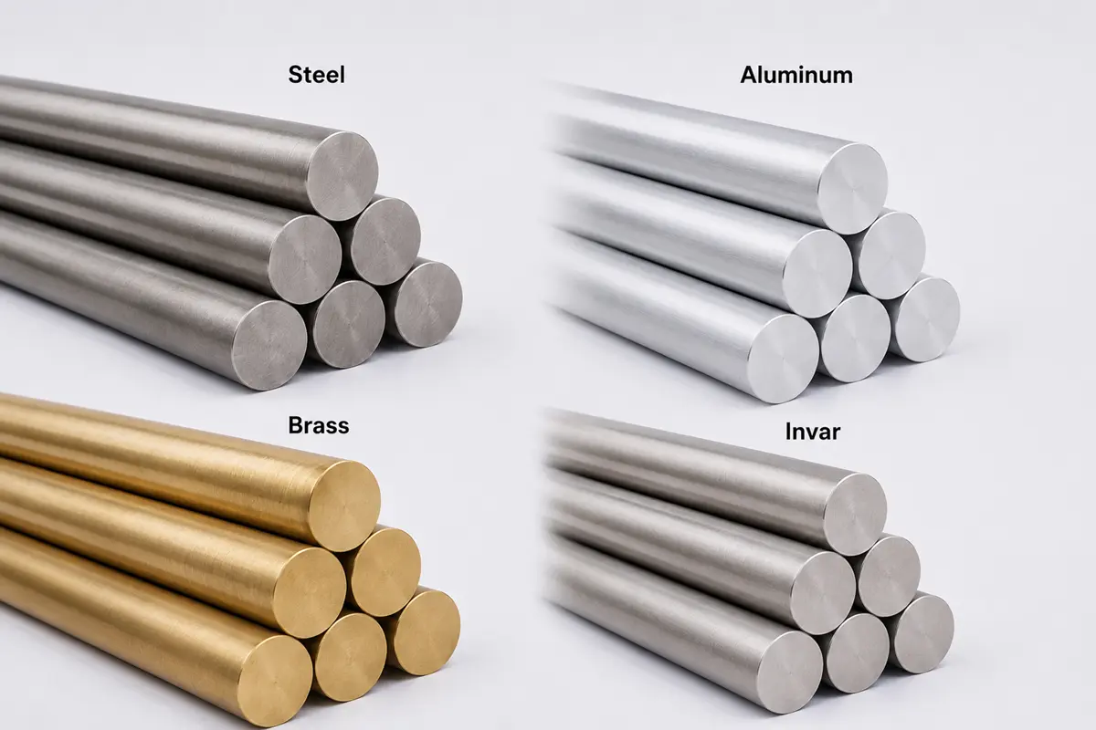 Steel aluminum brass and Invar fit materials