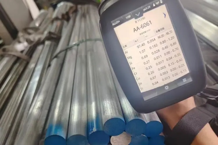 Aluminum alloy verification with analyzer