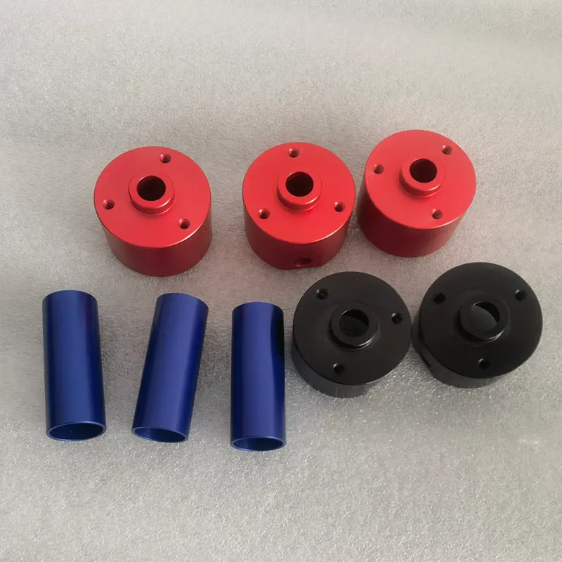 Anodized aluminum parts in different colors