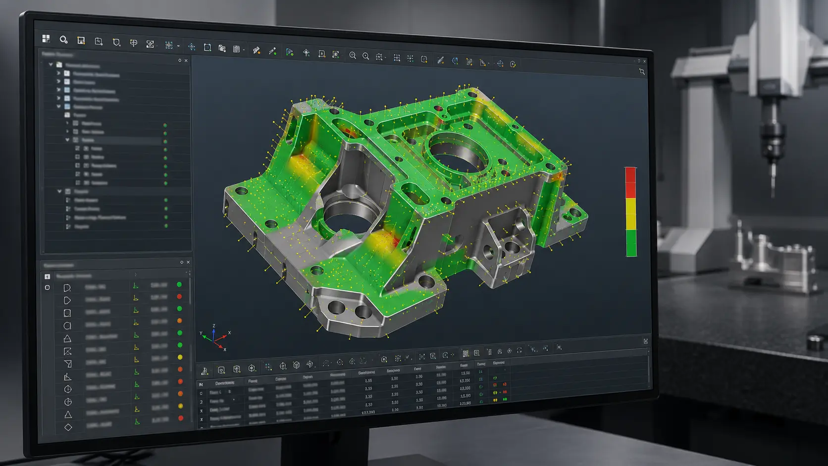 CMM deviation analysis against a CAD model