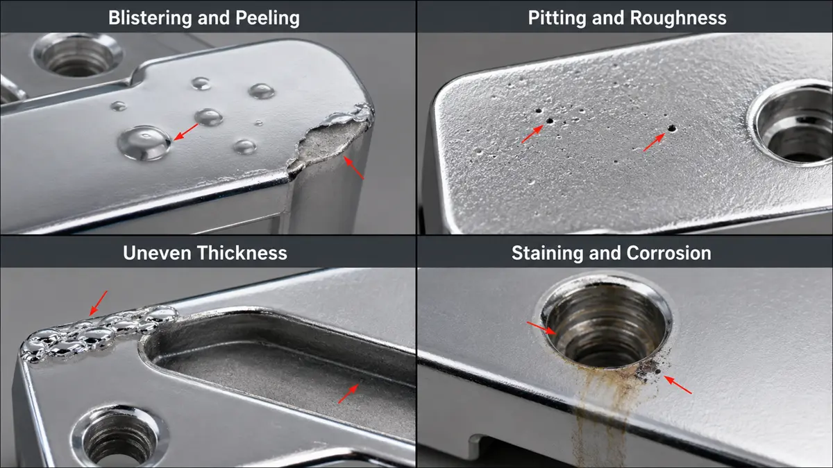 Common plating defects on zinc die cast parts