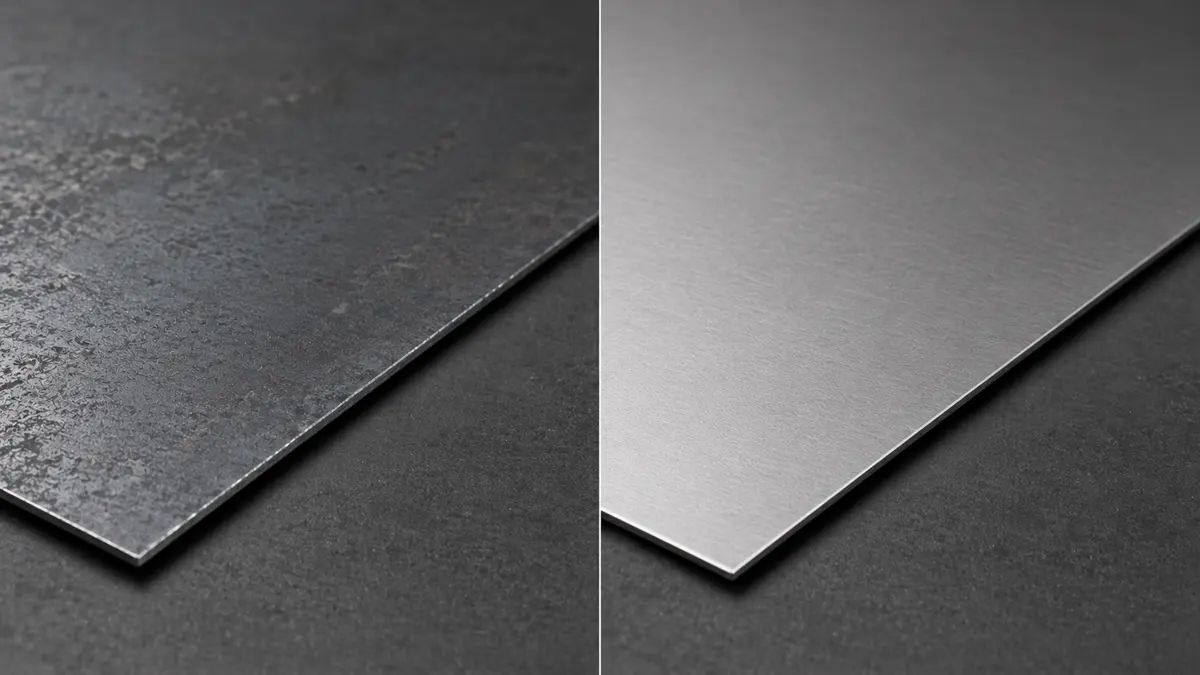 Hot and cold rolled steel surface comparison