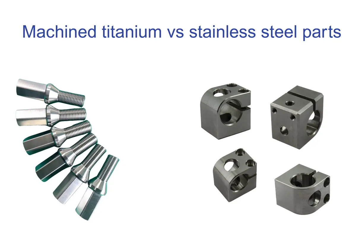 Titanium and stainless steel machined parts comparison