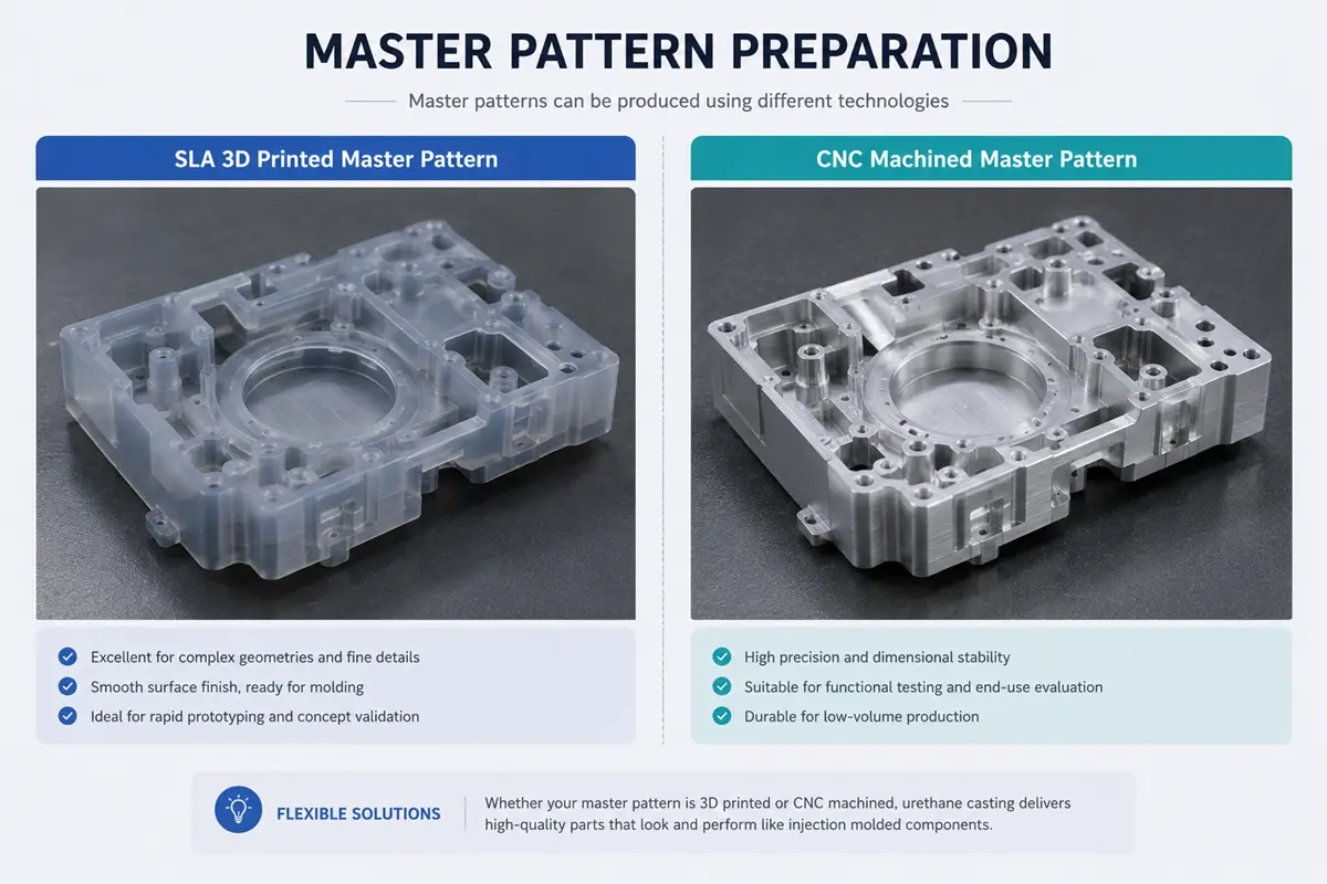 SLA and CNC master patterns for casting