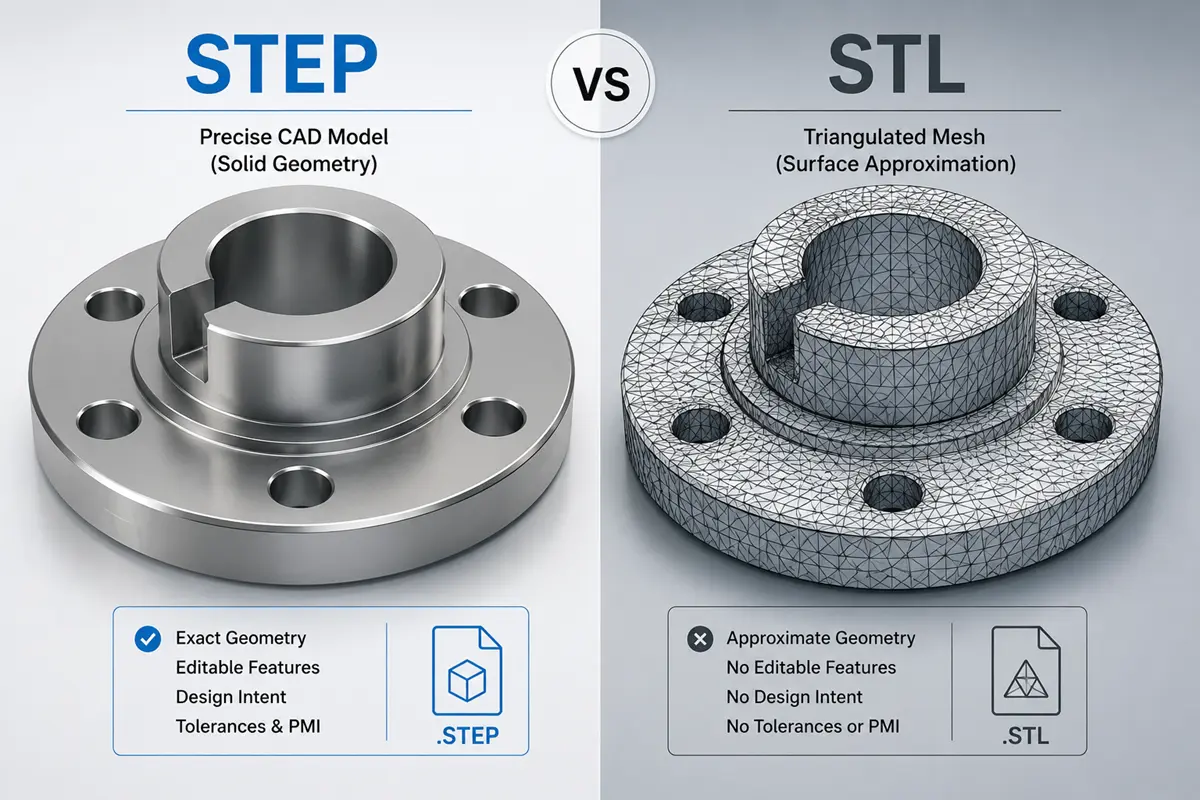 STEP vs STL CAD file format comparison