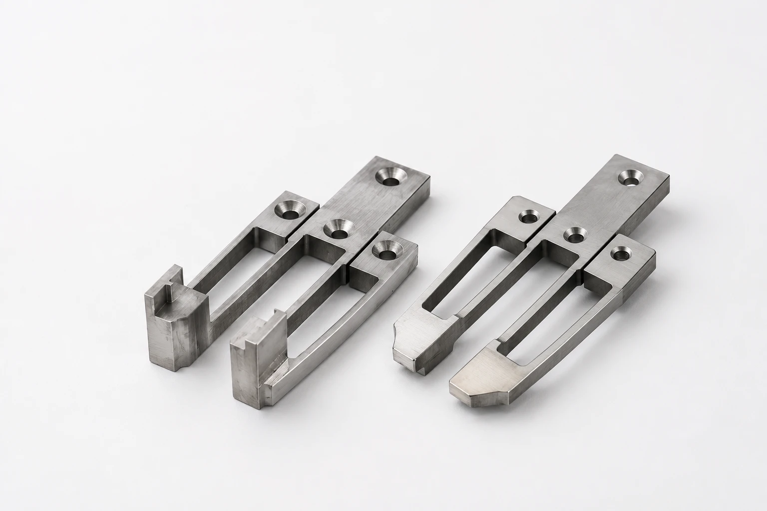 AISI 416 tempered CNC machined precision jaw parts with thin arms and long slots