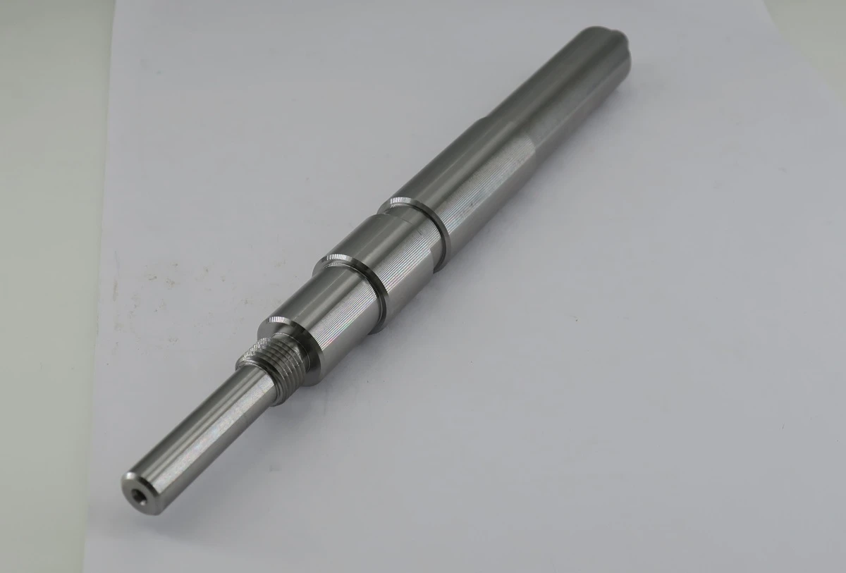 Actual Rollyu manufacturing example a long 17-4 PH H1150 drive shaft with stepped diameters