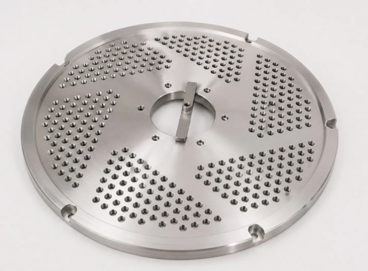 Burr-controlled ports in a machined vacuum plate