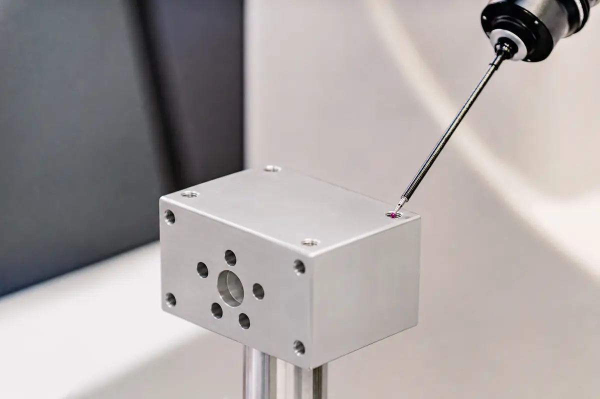 CMM inspection of a CNC machined part