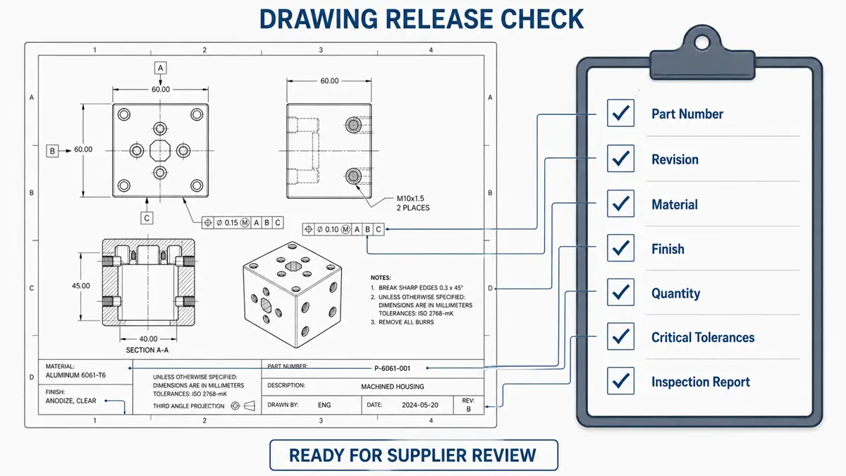 CNC drawing release checklist