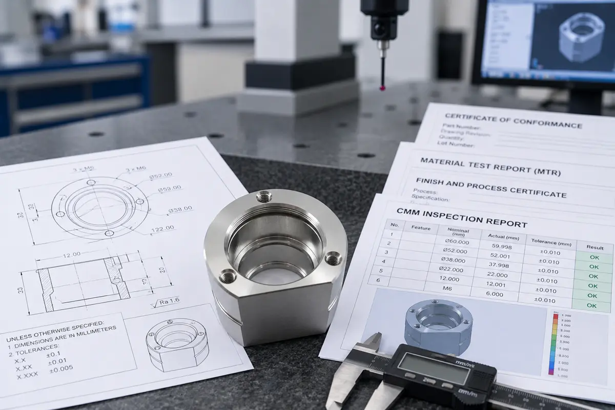 CNC supplier quality documentation