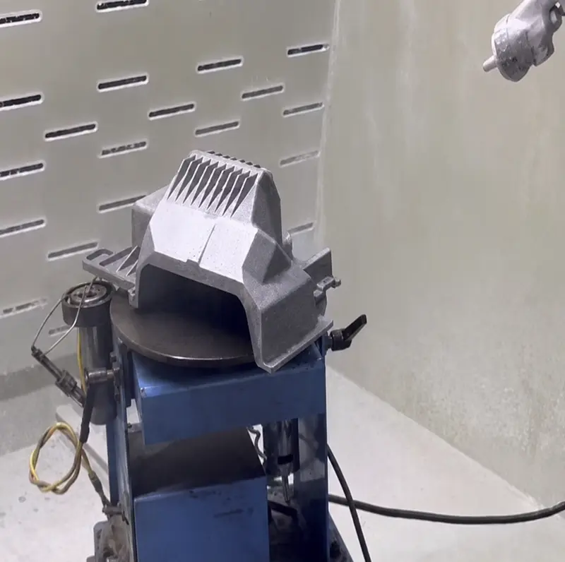 Die-cast housing on a production fixture