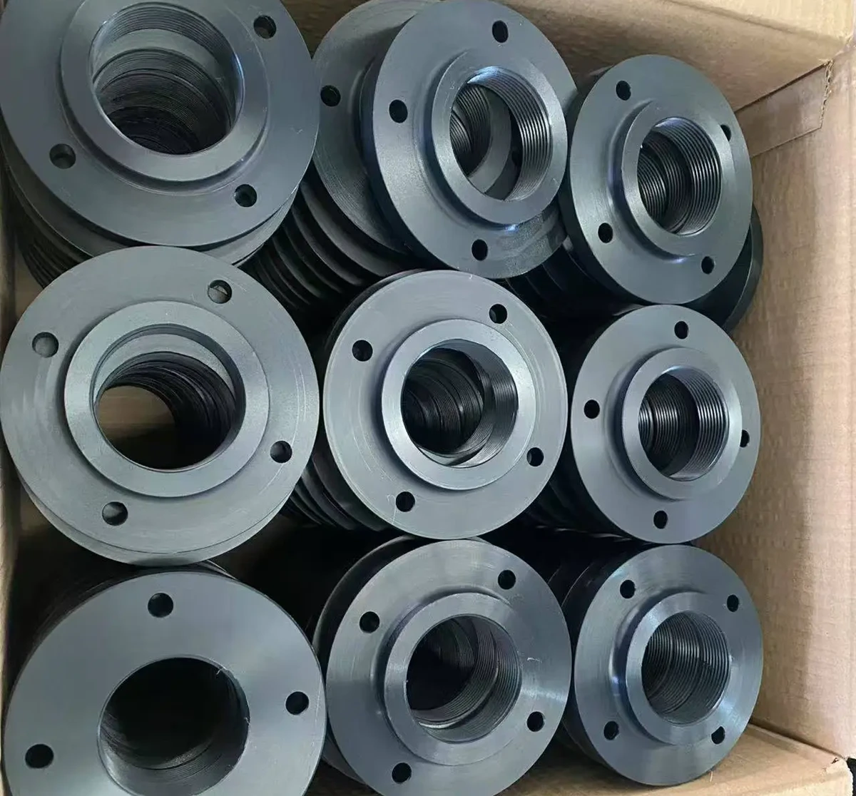 Machined UHMW flanges and threaded parts
