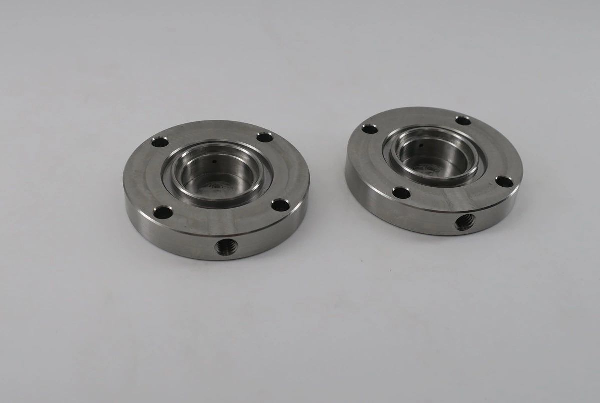 Matched CNC machined 316 stainless steel gas saturator housings for a