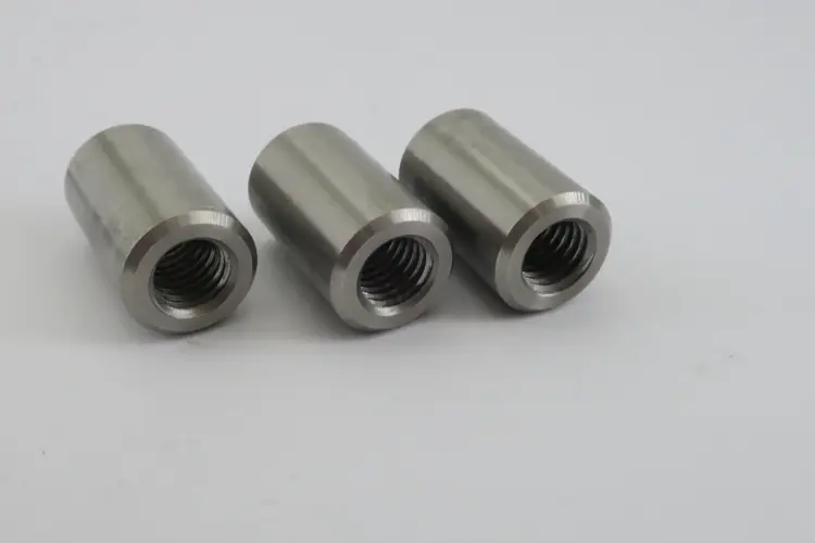 Precision-turned stainless steel threaded spacers produced for repeatable assembly.