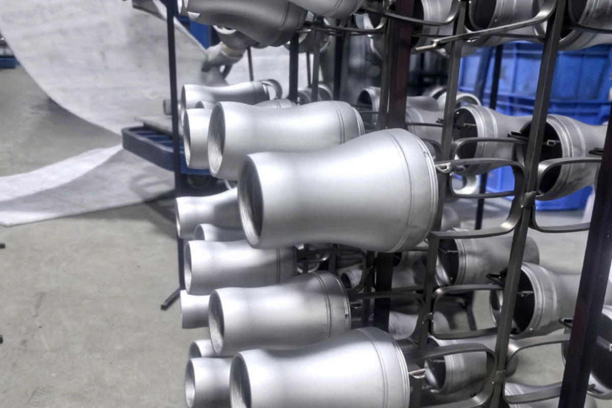 Sandblasted aluminum surface preparation before final coating