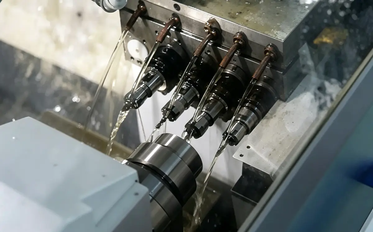Titanium CNC turning with coolant