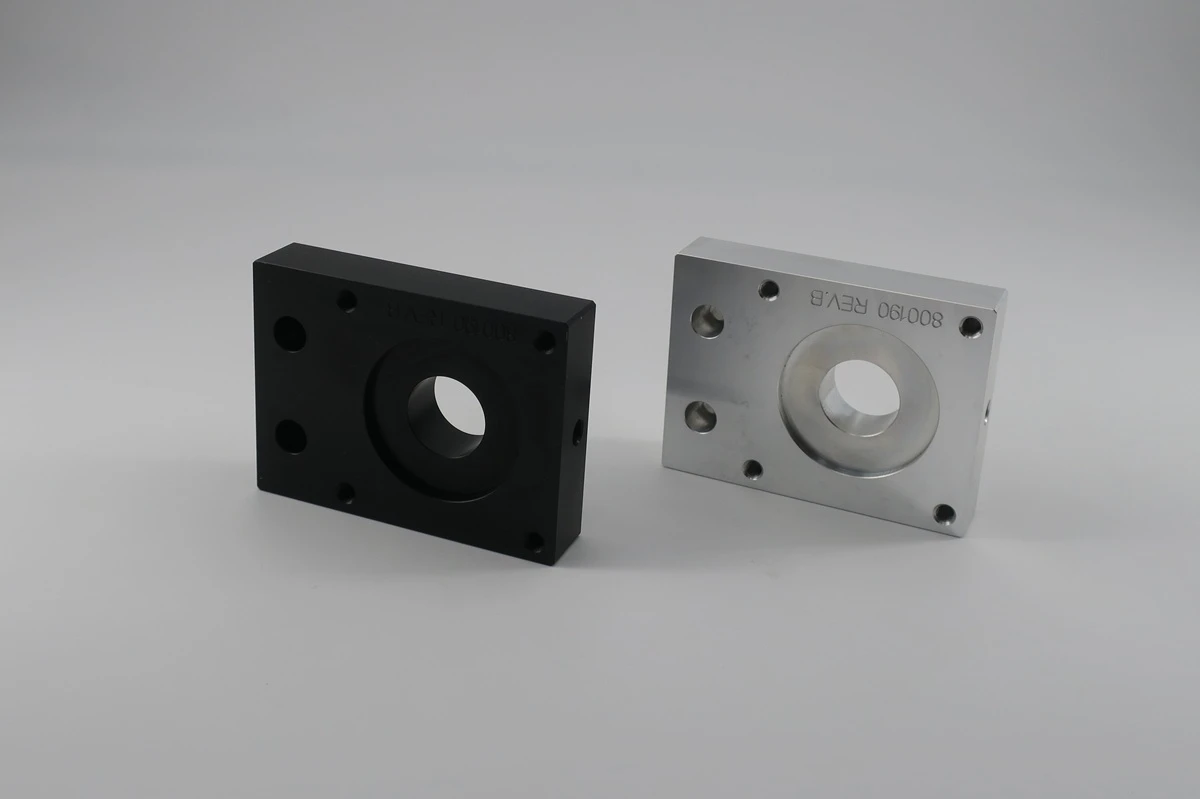 black vs clear anodized aluminum cnc part
