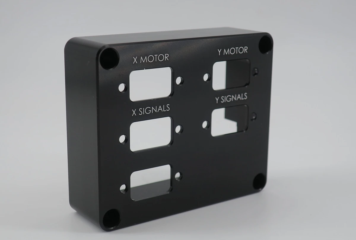 laser marked black anodized aluminum panel