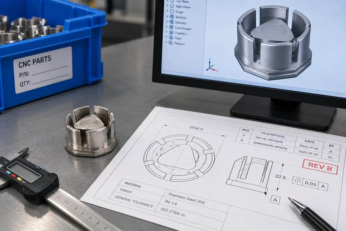 CNC drawing and revision control for production