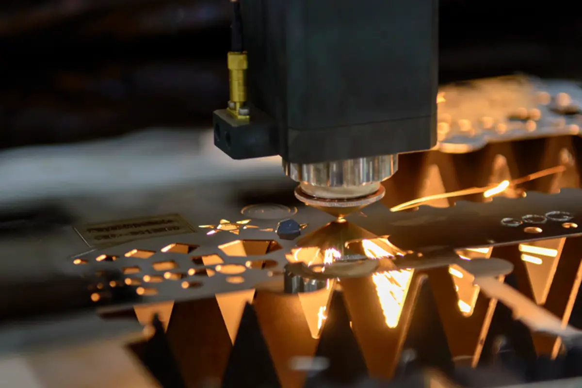 CNC laser cutting nested metal test coupons