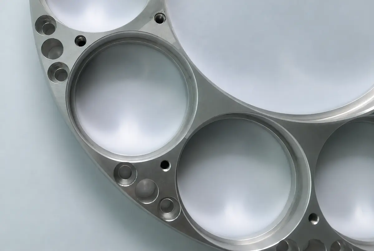Precision CNC milled part with multiple bores