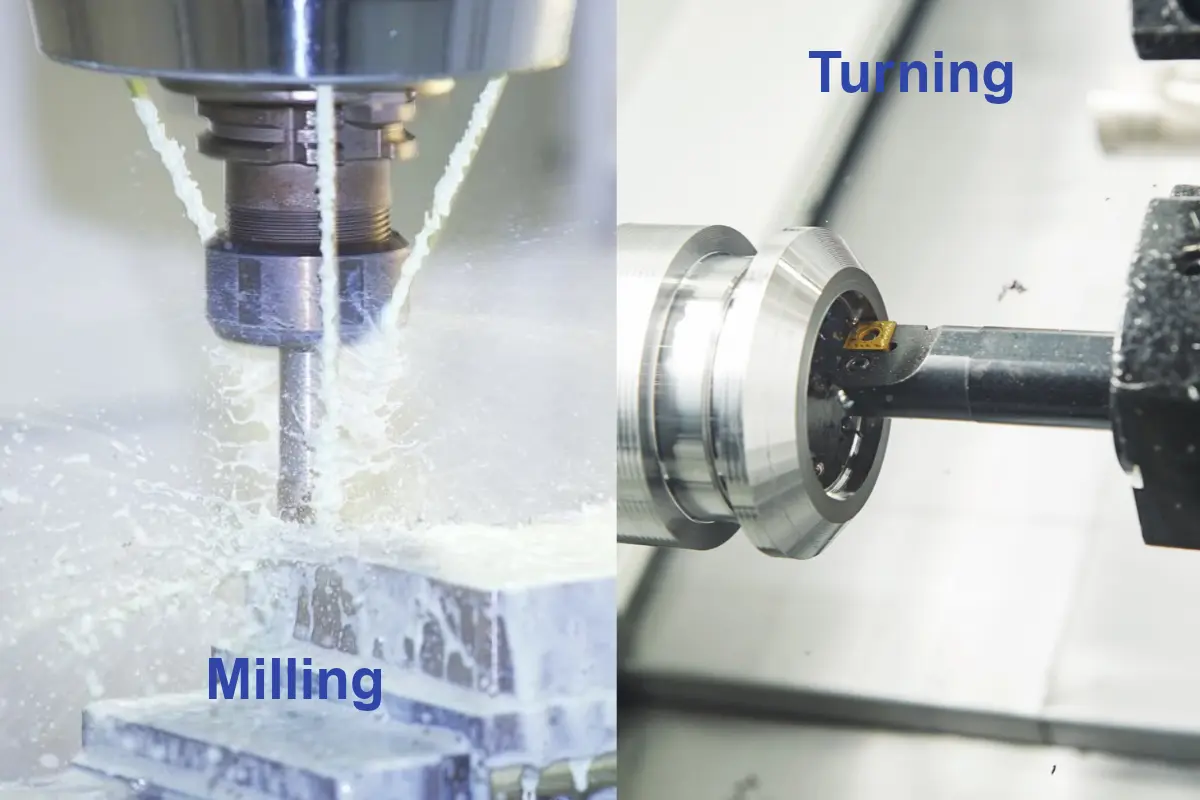 CNC milling vs turning machining comparison