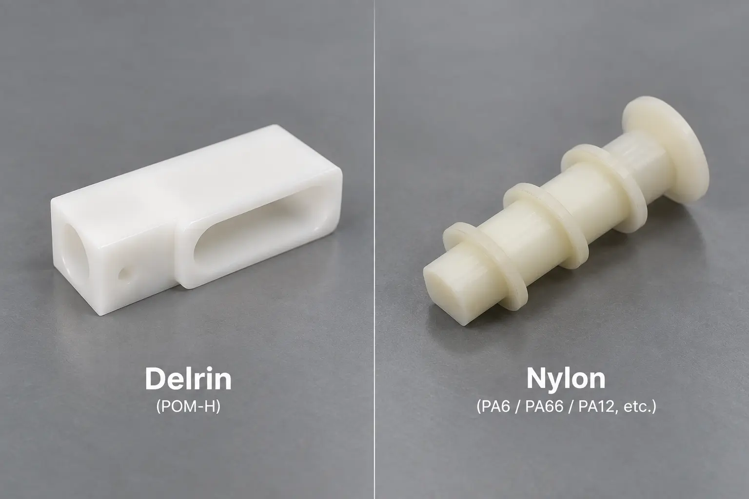 Delrin vs nylon CNC machined parts