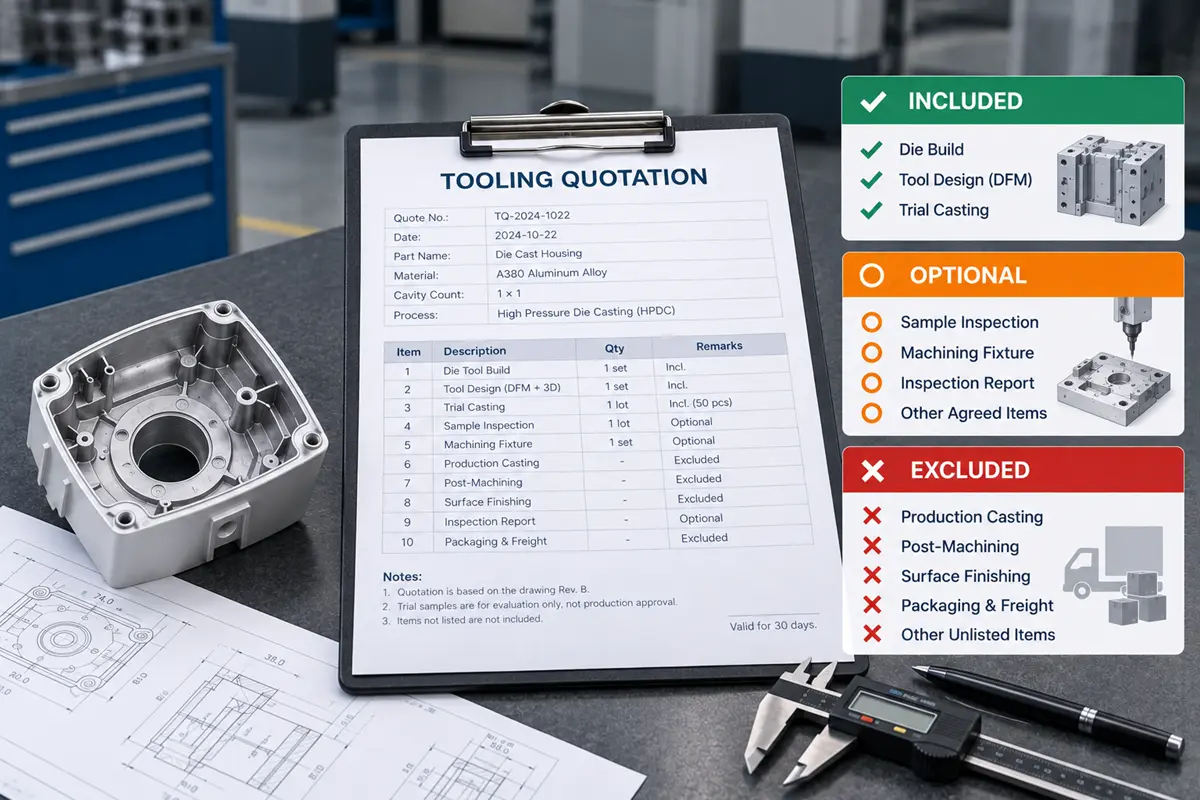 Die casting tooling quote scope
