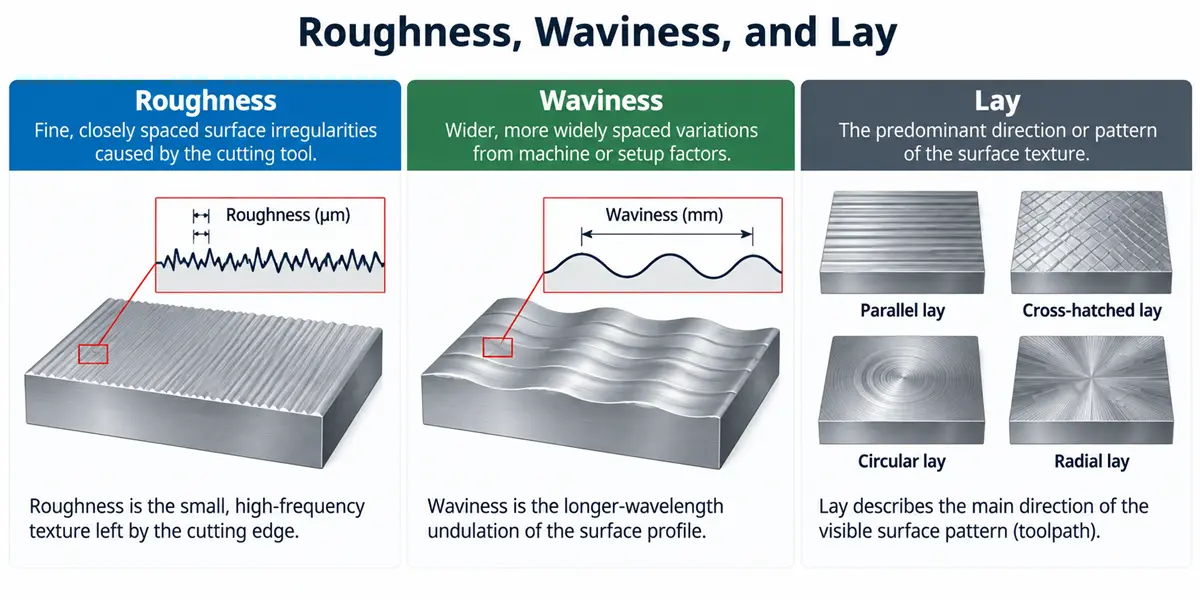 Roughness waviness and surface lay