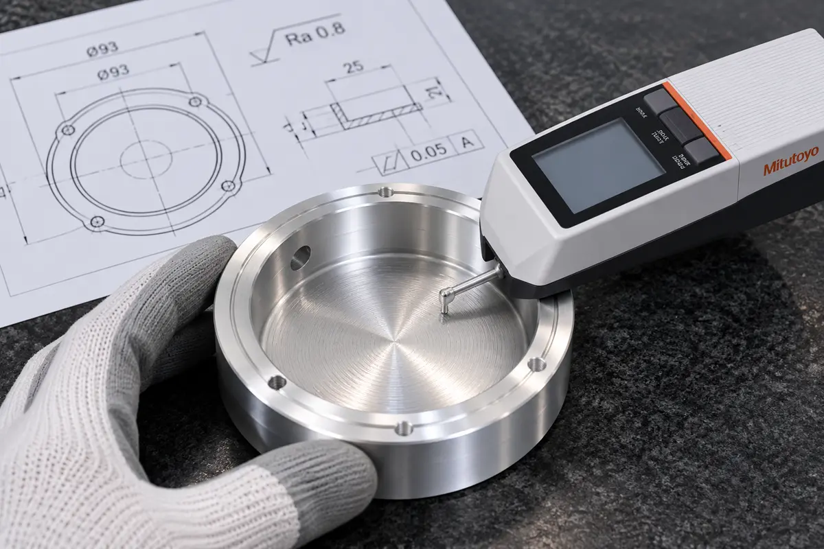 Surface roughness inspection of CNC part